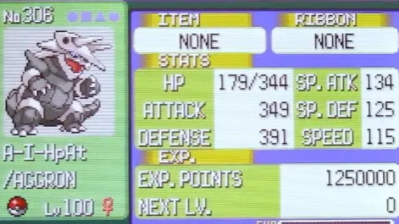 Aggron in Pokemon Emerald